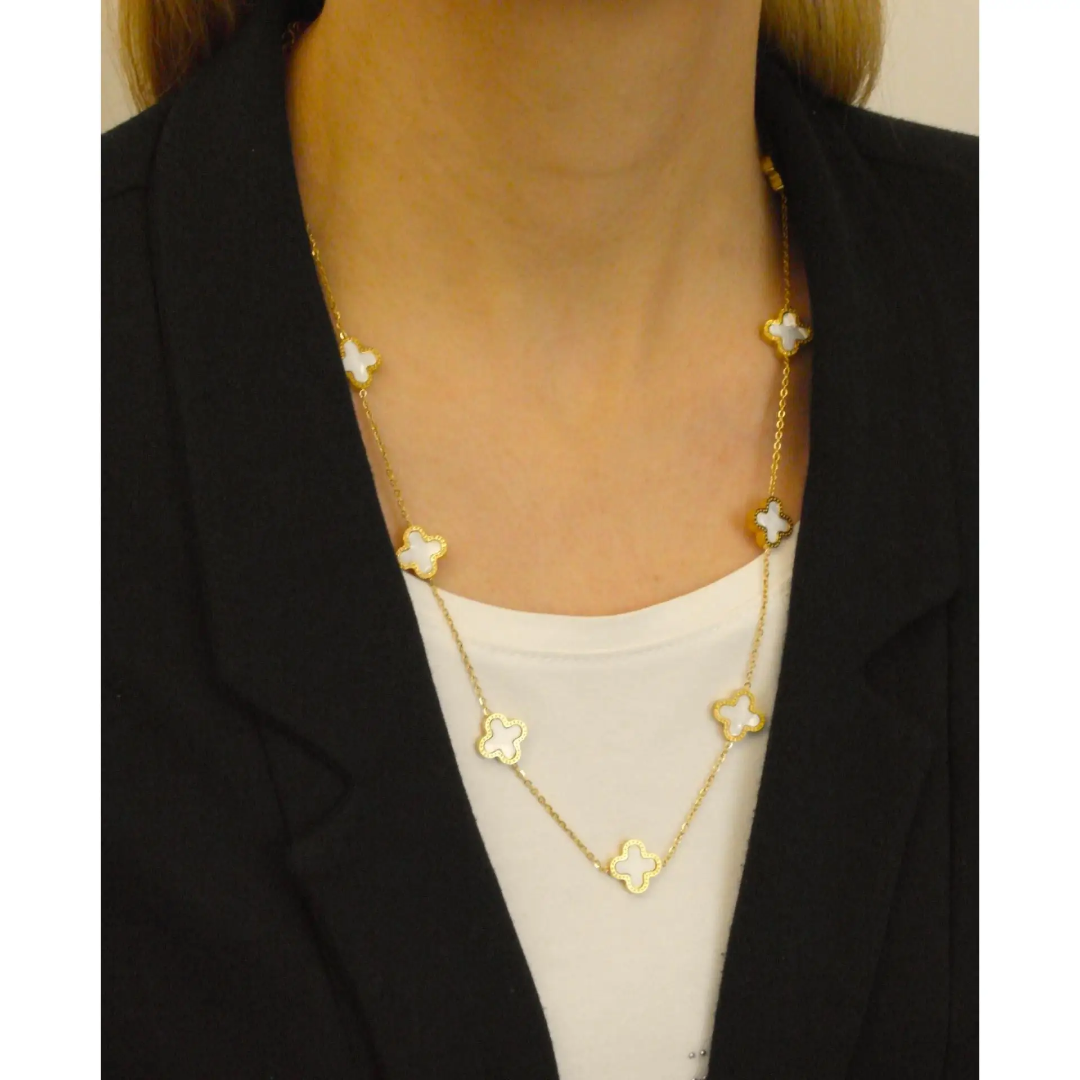 Freya White Clover Necklace