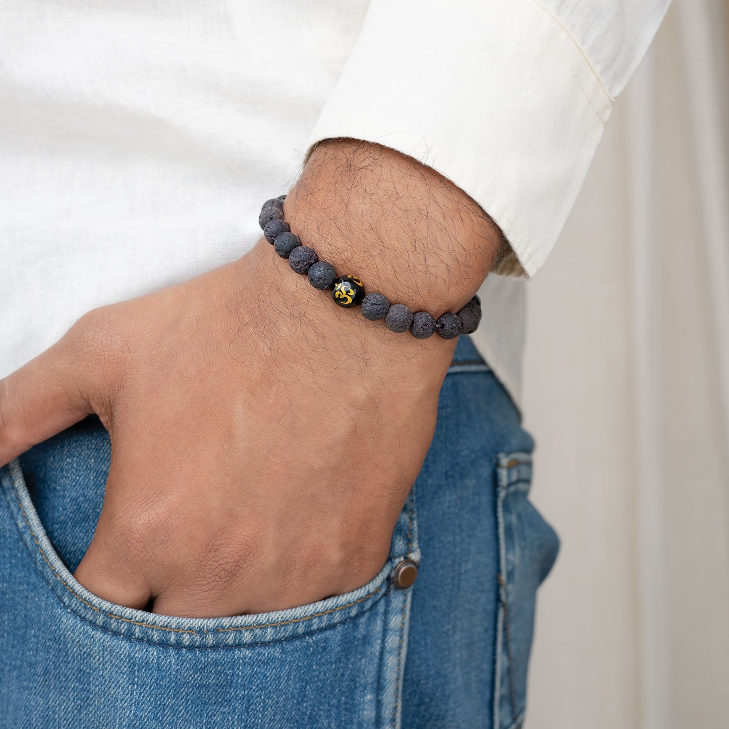 Om-Lava Natural stone Bracelet