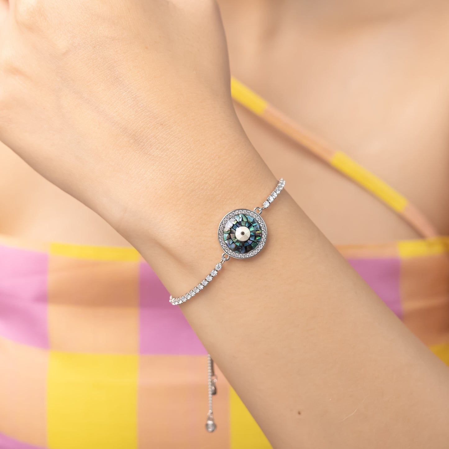 American diamonds evil eye bracelet