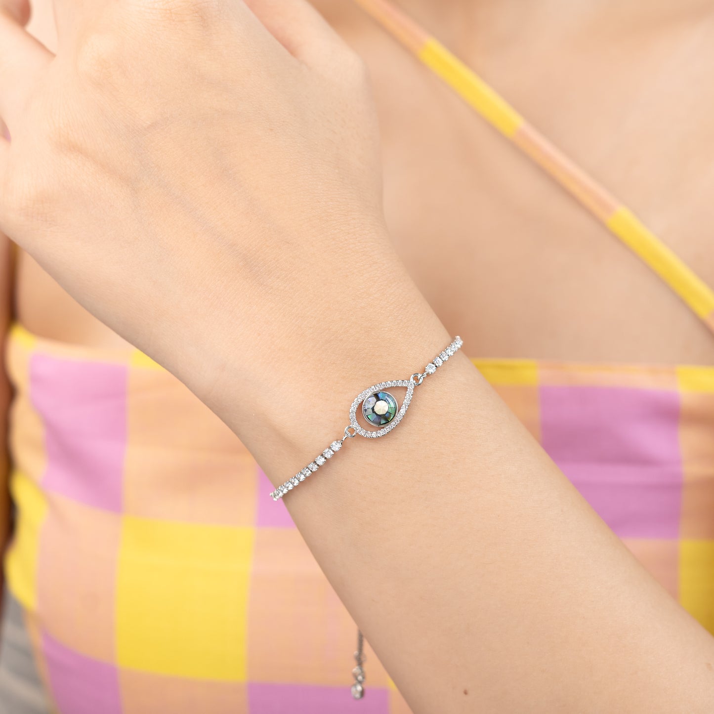 Marble evil eye bracelet