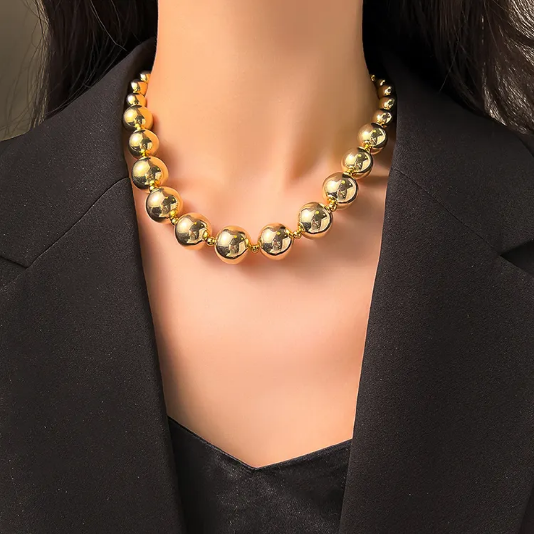 Piana Gold Beaded Necklace