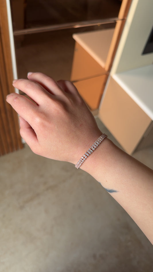Rose Gold Dual Strand Tennis Bracelet