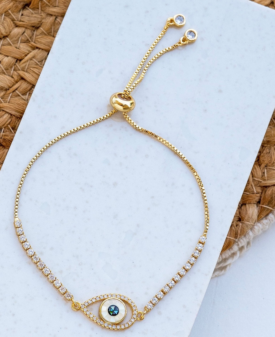 Goldie evil eye bracelet