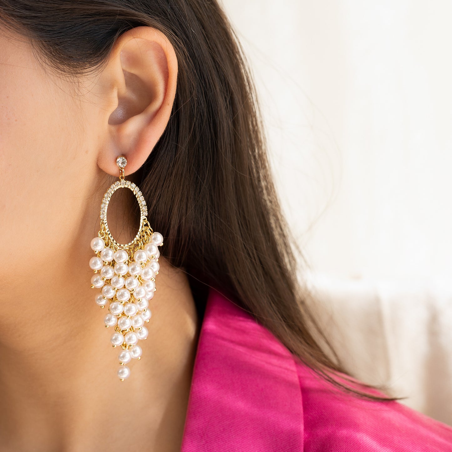 Festive Gold & Pearl earrings