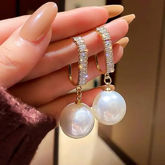 Snow Pearl Drop Earrings