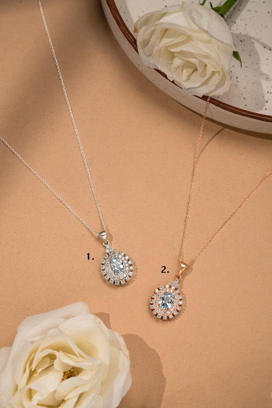 Silver Blue Topaz Necklaces