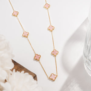 Trinity Pink Clover Necklace