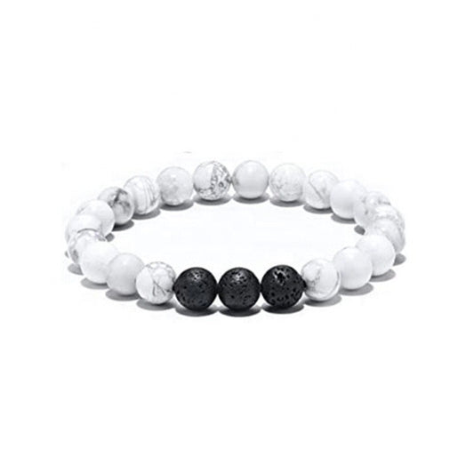 White & Black Natural Stone Bracelet