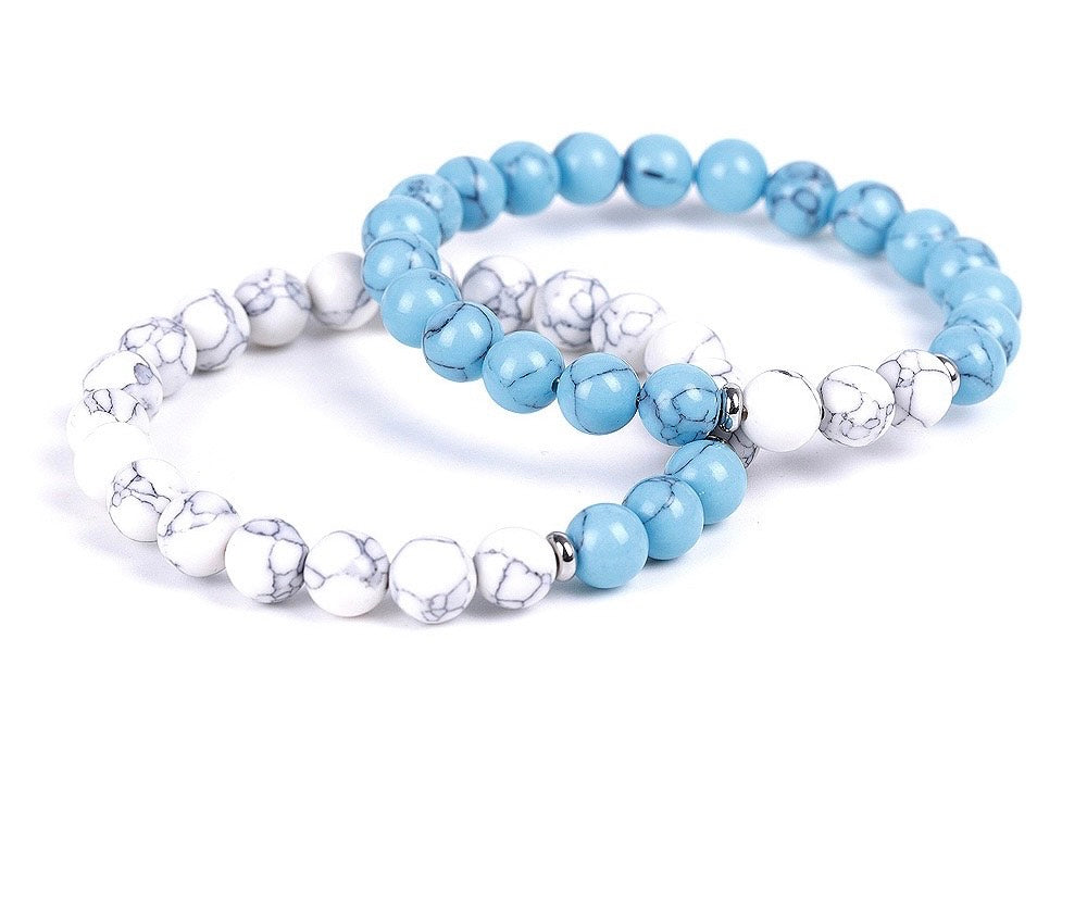 Turquoise & Howlite Sibling Bracelet