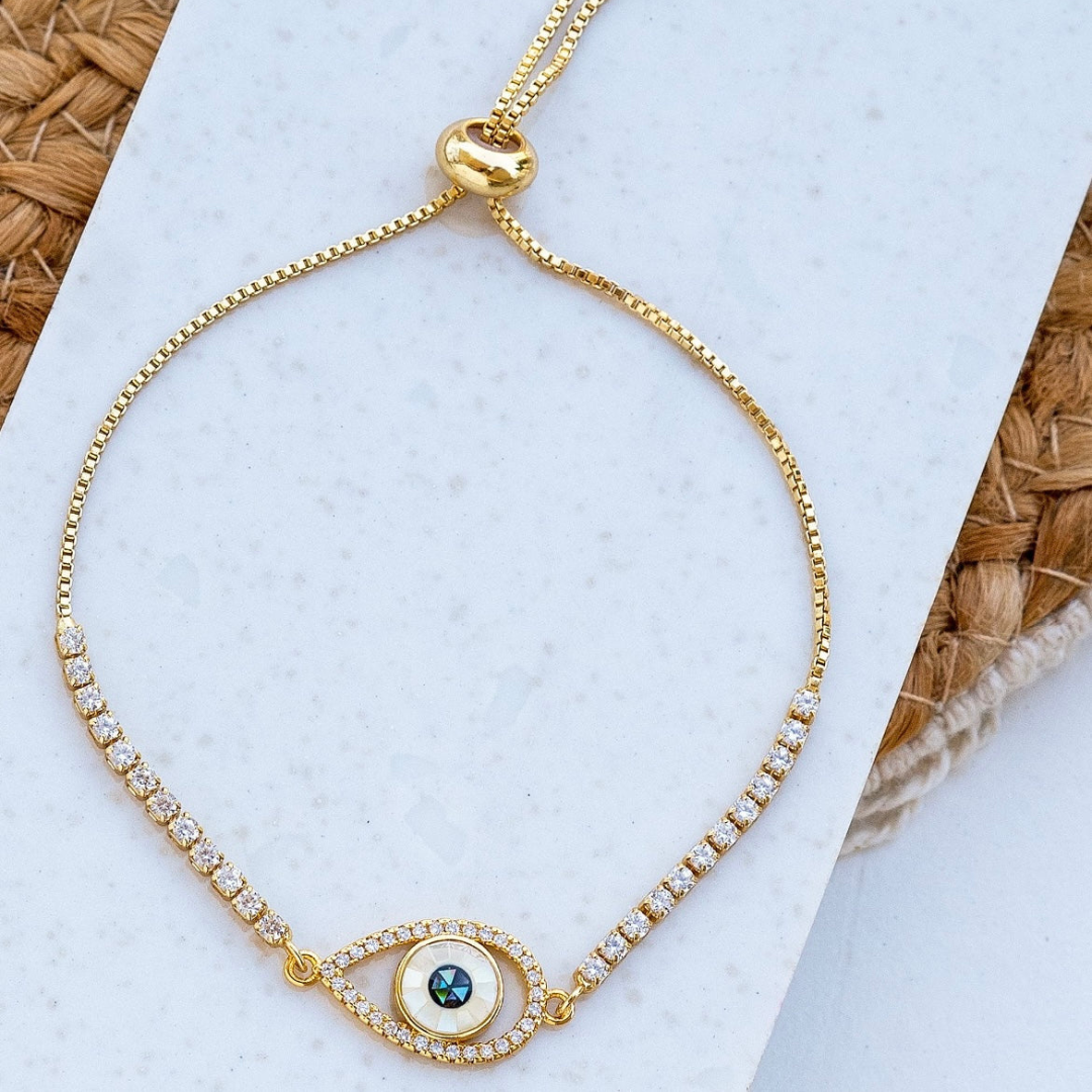 Goldie evil eye bracelet