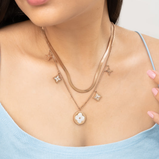 Double layer Clover Necklace