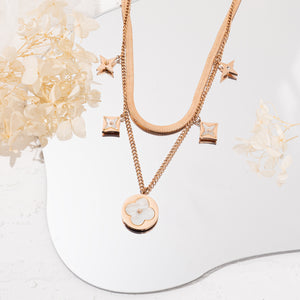 Double layer Clover Necklace