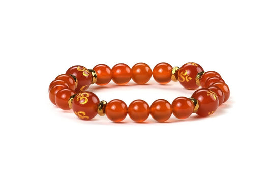 Om-Red onyx Natural stone Bracelet