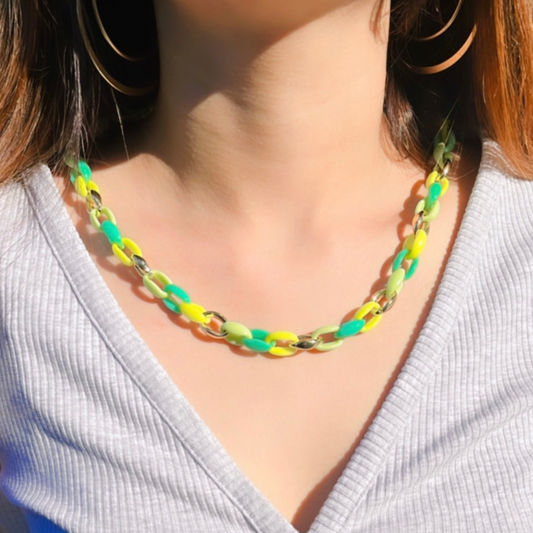 Colored Link Chain Necklace