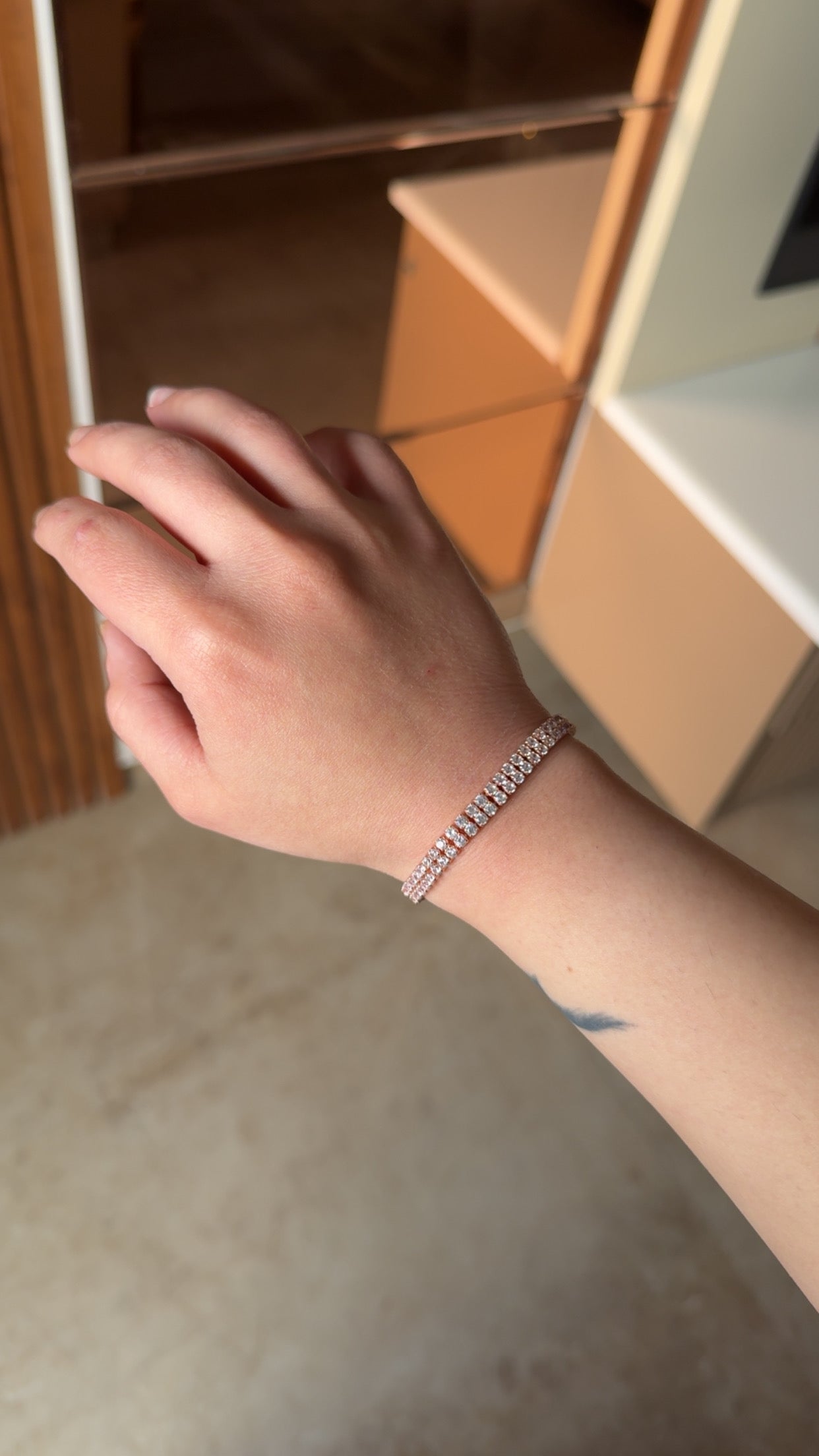 Rose Gold Dual Strand Tennis Bracelet