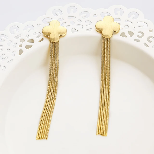 Gold Clover Dangling