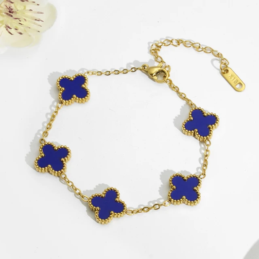 Blue clover bracelet