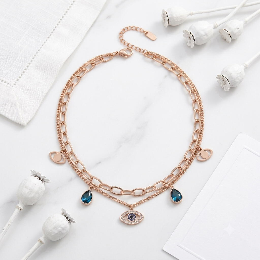 Evil eye charm necklace