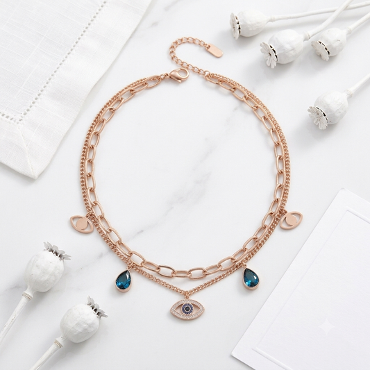 Evil eye charm necklace