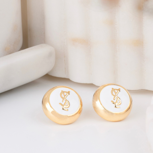 Lavie White Studs