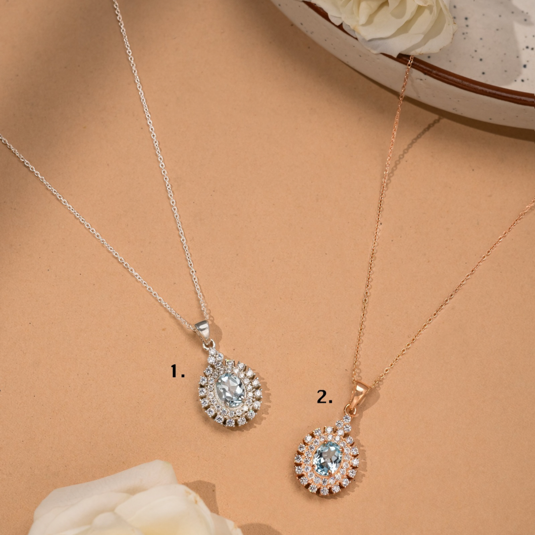 Silver Blue Topaz Necklaces