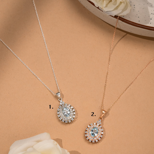 Silver Blue Topaz Necklaces