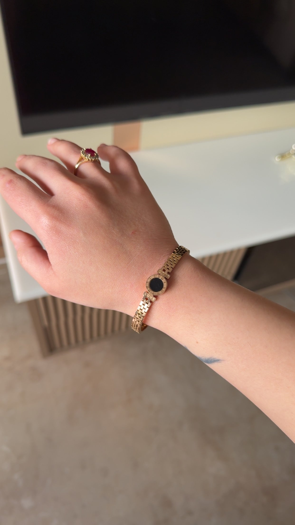 Roman Numeral Love Bangle