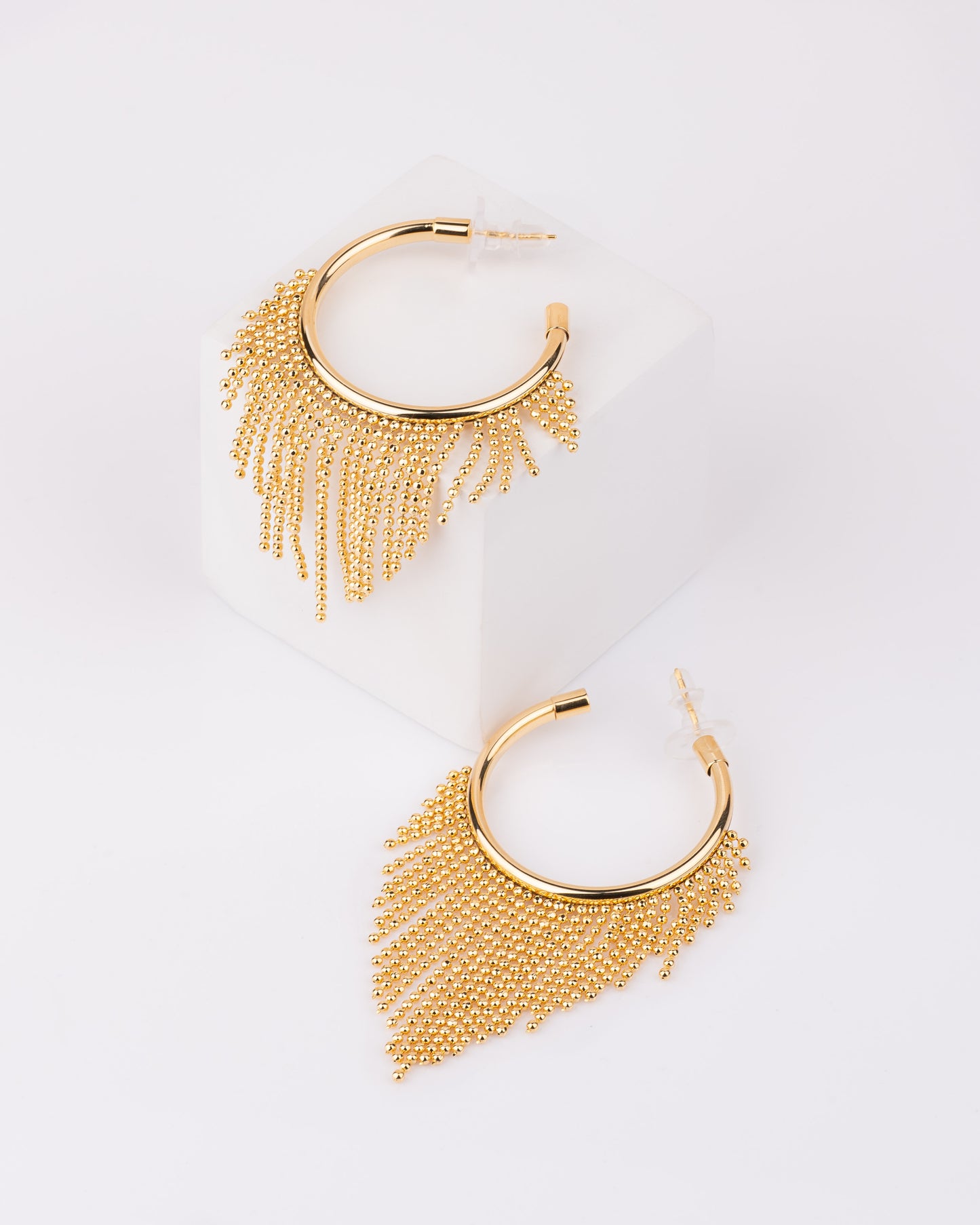 Gold Tassel Hoops