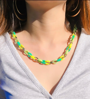 Colored Link Chain Necklace