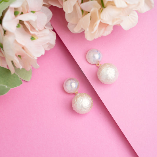 Double pearl earrings