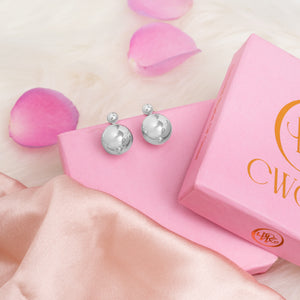 Silver pearl ball earrings