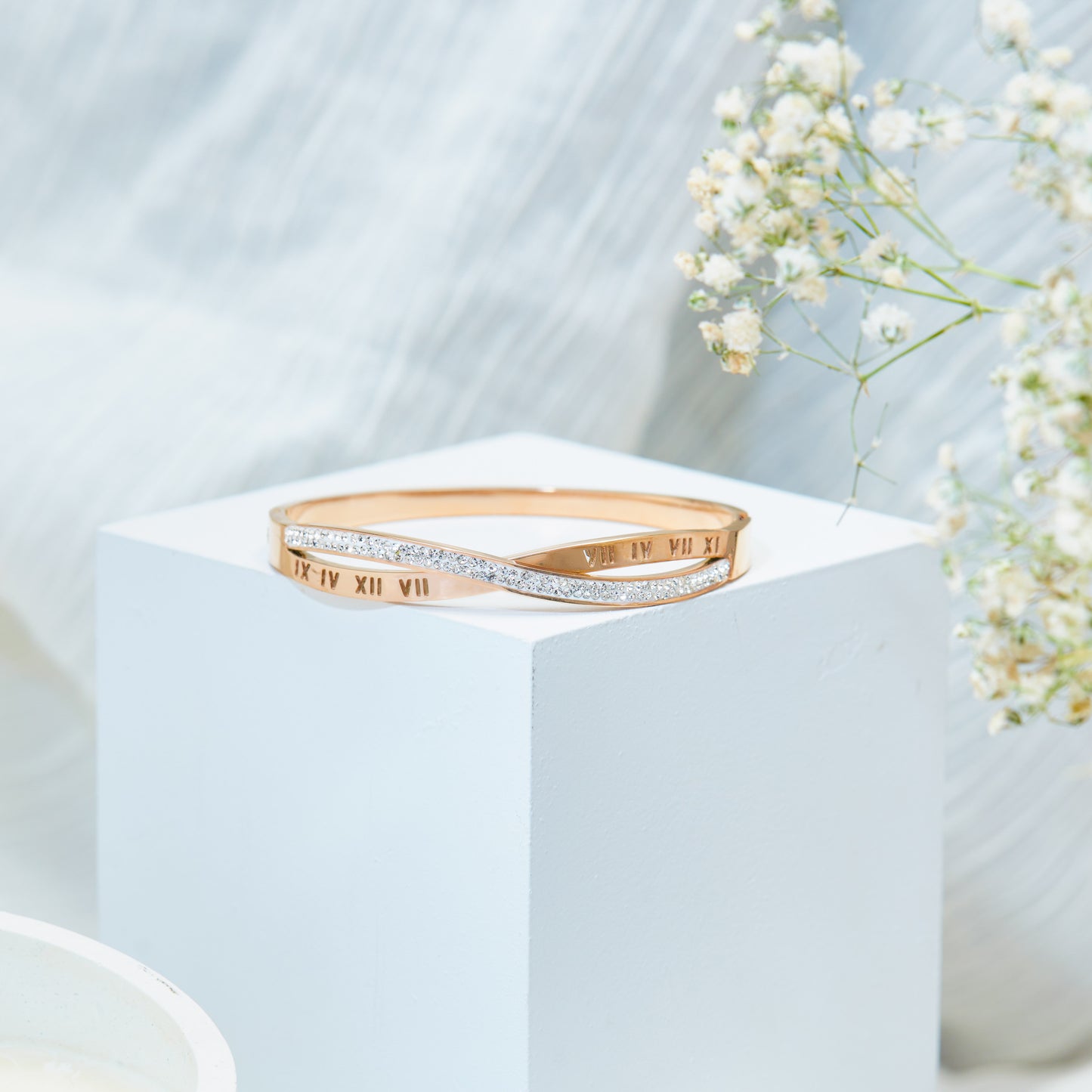 Roman Numerals Zircon Bangle