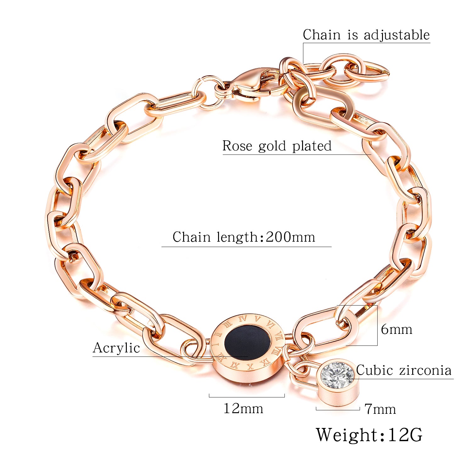 Buy Rose Gold Chain Bracelet Chunky Chain Bracelet Rose Gold Online in  India  Etsy
