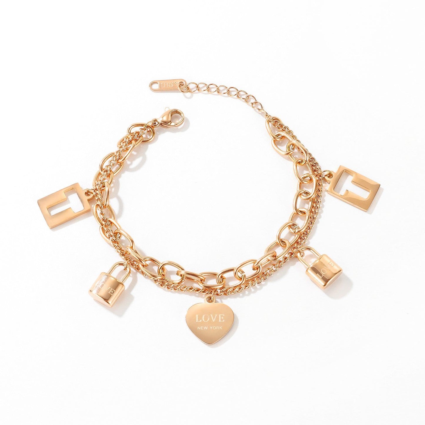 love lock charm bracelet