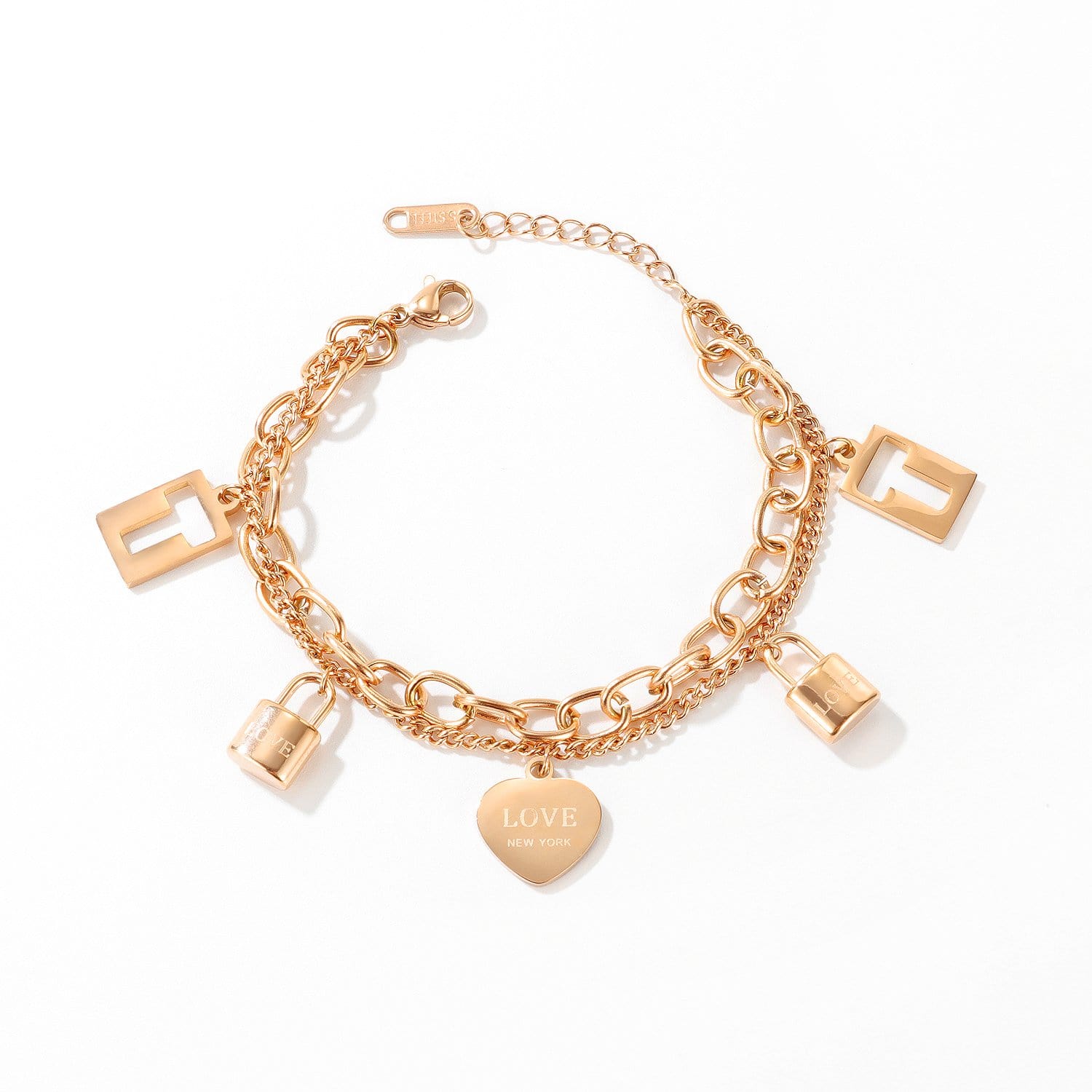 love lock charm bracelet