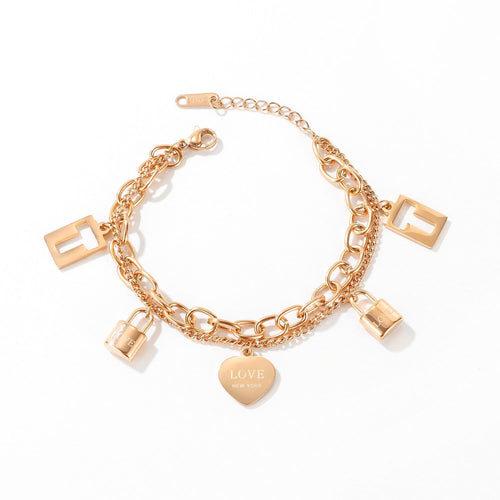 Love Heart Lock Bracelet Key Necklace | TikTok – shop17178 | Key necklace,  Promise bracelet, Silver key necklace