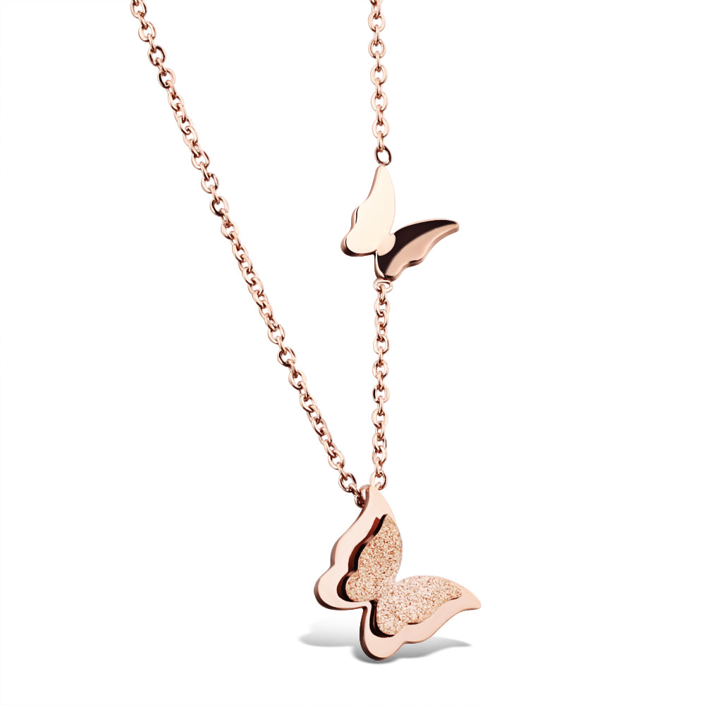 rosegold butterfly necklace