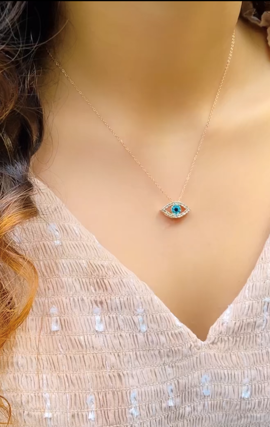 stylish dainty evil eye necklace