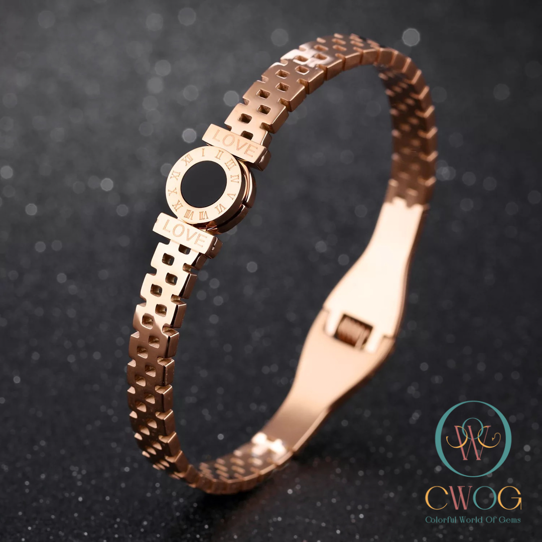 Roman Numeral Love Bangle