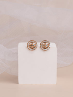 White Eva studs