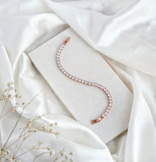 Rose gold tennis bracelet