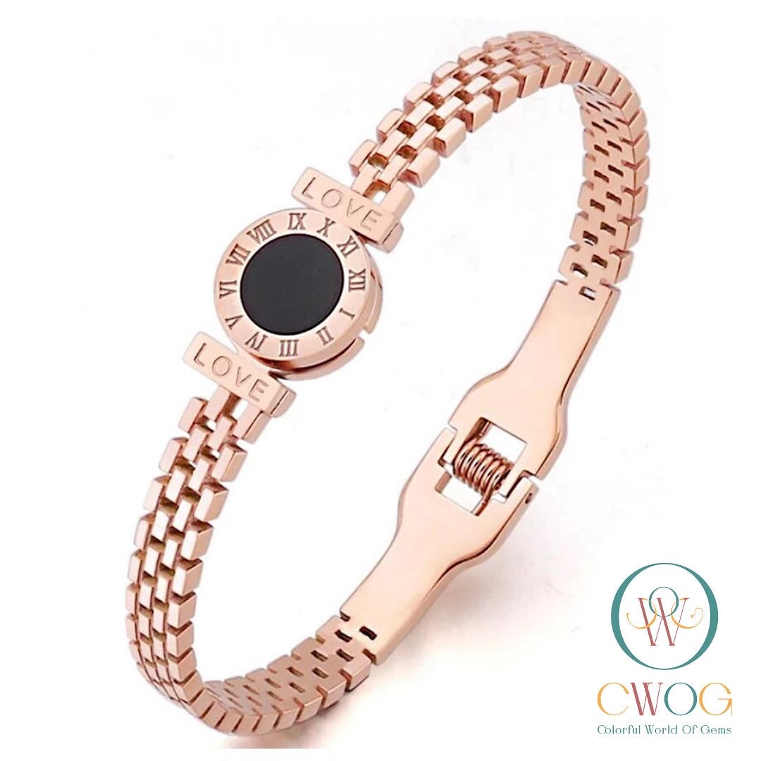 Roman Numeral Love Bangle