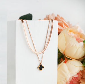 Double layered clover necklace